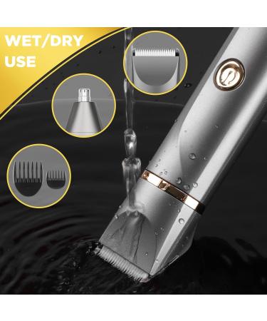 Electric Shaver Women's Intimate Area Electric Shaver for Arms Legs Forearms Electric Intimate Shaver for Women Interchangeable Snap-in Ceramic Blade IPX7 Washable Head Grey Gold - Buy Online on GoSupps.com