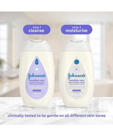 Johnson's Sensitive Care Baby Cream - Daily Moisturizing & Calming Formula for Dry, Sensitive Skin - Hypoallergenic, Lightly Scented - 13.6 fl. oz - Buy Online on GoSupps.com