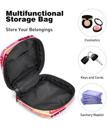 Period Bag | Sanitary Napkin Storage & Travel Makeup Pouch | Colorful Striped Alphabet Design - Buy Online on GoSupps.com