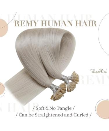 Laavoo Real Hair Extensions - #60 Platinum Blonde U-Tips Keratin Bonding (50g 50cm) - Premium 1g/s Real Hair Extensions - Buy Online on GoSupps.com