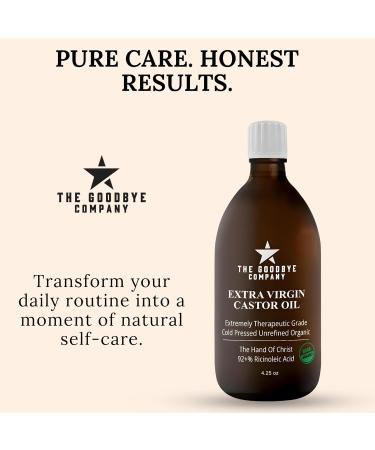 Premium USDA Organic Cold-Pressed Food Grade Castor Oil - 16.9 oz Glass Bottle, Hexane-Free, Small Batch, Extra Virgin, Ethically Sourced for Hair Growth, Skin Care, Lashes, Brows & Digestion Pure Cold-Pressed 16.9 Fl Oz (P  - Buy Online on GoSupps.com