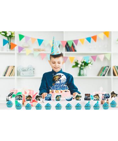 25 Pcs Fishing Cake Decorations Gone Fishing Cake Topper Cupcake Toppers for Fishing Birthday Decorations Baby Shower Decorations Birthday Party Supplies - Buy Online on GoSupps.com