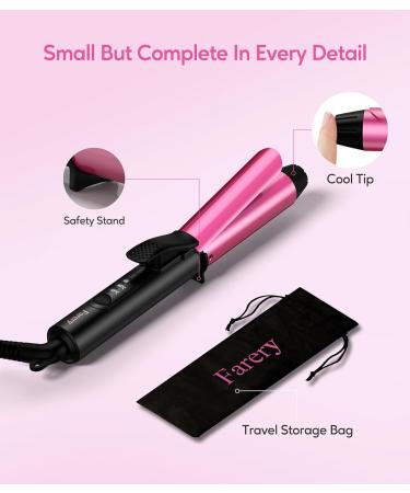 Farery Mini Curling Iron - 25mm Travel Size | Adjustable Temperatures & Ceramic Keratin Infusion for Short Hair - Buy Online on GoSupps.com