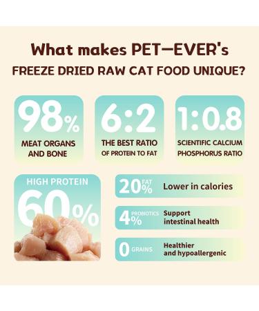 PET EVER Freeze Dried Raw Cat Food 60% Protein 20% Low Fat Beef Topper 14 oz - Grain Free Dry Meat Diet for Cats - Buy Online on GoSupps.com