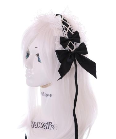 Buy C-05-1 Black Maid Lolita Headband with Bow | Gothic Hair Accessory for Stylish International Shipping - Buy Online on GoSupps.com