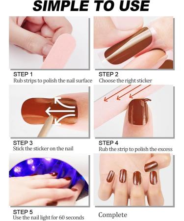 Ebanku 20pcs UV Gel Nail Film - Brick Red Self-Adhesive Nail Foil Wraps with File & Stick for Women & Girls Nail Decoration - International Shipping Available - Buy Online on GoSupps.com