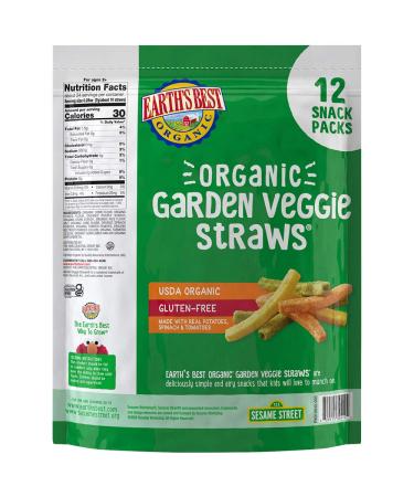 Earth's Best Organic Sesame Street Toddler Snacks Garden Veggie Straws Multipack - 6 oz - Pack of 12 - Buy Online on GoSupps.com