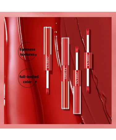 Rechoo 2in1 Lipstick Set - 6Pcs Double Brush Matte & Glossy Liquid Lipstick for Women | Waterproof Long-Lasting Nude & Rosa Red Lip Ink - A-Set A - Buy Online on GoSupps.com