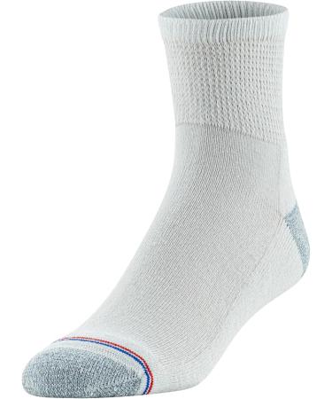 MediPeds Women's Casual Sock (Pack of 4) 3-8 White With Pink - Buy Online on GoSupps.com