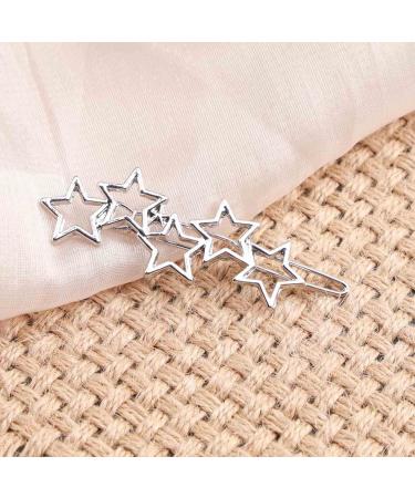 Yienate Stars Hair Clips Barrette Vintage Silver Cluster Star Hair Pin Hair Barrettes Metal Hoop Star Head Clip Bobby Pin Bridal Hair Accessories for Women Girls - Buy Online on GoSupps.com