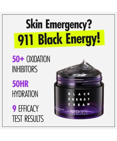 Neogen Dermalogy Black Energy Cream - Revitalizing K-Beauty Gel Moisturizer & Sleep Mask | Nourishing Facial Cream with Plant-Derived Ingredients (2.7oz) - International Shipping Available - Buy Online on GoSupps.com