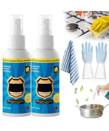 Proemptli Magic Degreaser Cleaner Spray Proemptli Kitchen Degreaser Spray Magic Degreaser All Purpose Cleaner Spray Kitchen Cleaner Spray Degreaser Wash Free Cleaning Spray (2PCS 100ML) 2pcs 100ML