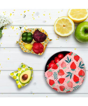 9-Pack Reusable Beeswax Wraps - Organic Eco-Friendly Food Storage Set | Sustainable, Biodegradable, Plastic-Free | 1L Strawberry, 3M Orange, 5S Lemon Patterns - Buy Online on GoSupps.com