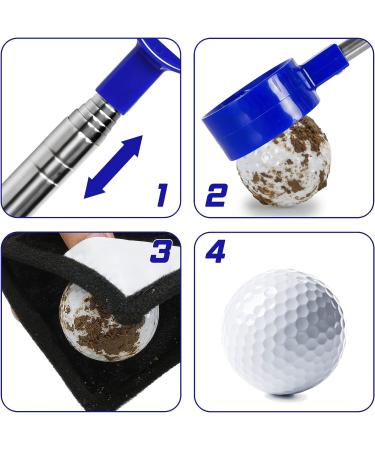 Melanther 9ft Golf Ball Retriever with Stainless Steel Shaft and Towel - Telescopic Tool for Water Retrieval | Golf Accessories and Gift - Buy Online on GoSupps.com