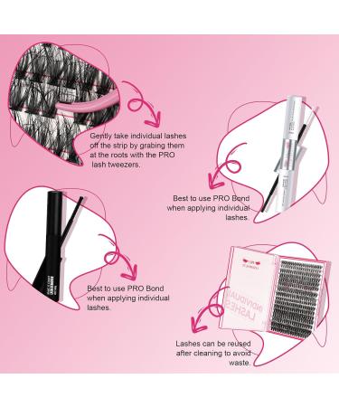 320 Pcs 30D+40D Mixed 3D Fluffy Cluster Lashes for DIY Self Application at Home - 8-16 Mix | Eyelash Extension Look - Buy Online on GoSupps.com