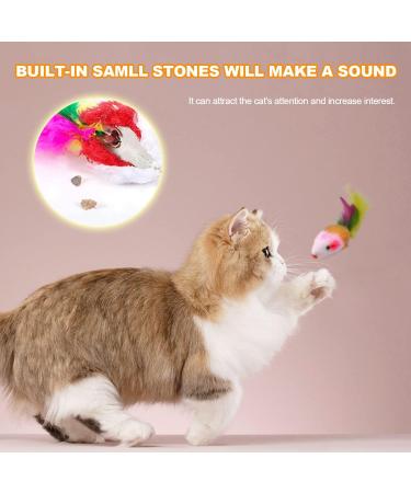 Viksaun 20-Piece Cat Toy Set | Colorful Mouse Rattles & Feather Catchers | Perfect for Kittens & Cats - International Shipping Available - Buy Online on GoSupps.com