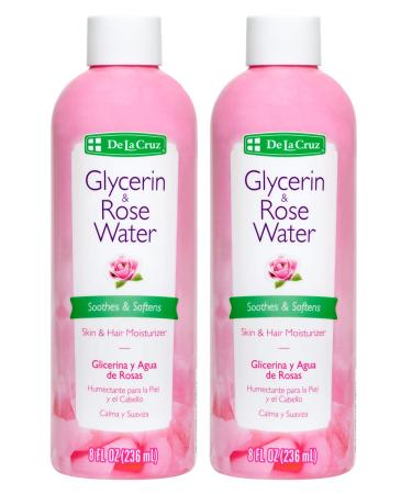 De La Cruz Glycerin & Rose Water Skin Moisturizer 8 fl oz (236 ml)