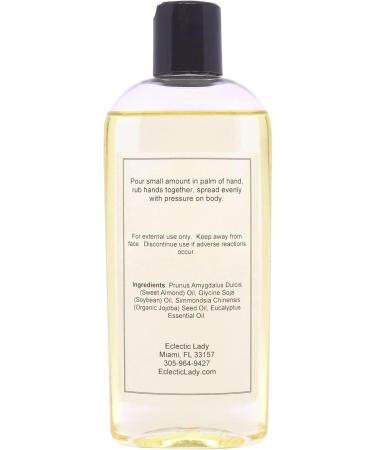All Natural Eucalyptus Massage Oil - 8 oz | 100% Natural Ingredients Relaxing Scent with Sweet Almond & Jojoba Oil for Men & Women - Buy Online on GoSupps.com