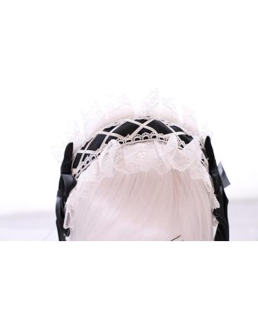 Buy C-05-1 Black Maid Lolita Headband with Bow | Gothic Hair Accessory for Stylish International Shipping - Buy Online on GoSupps.com