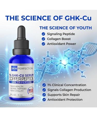 Copper Peptide Anti-Aging Serum Booster for DIY Face Cream & Hair Tonic | GHK-Cu Tripeptide-1 for Youthful Skin, Collagen Boost, and Anti-Wrinkle Results - Buy Online on GoSupps.com
