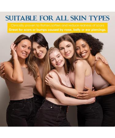 Advanced Silicone Scar Gel for Keloid Bump Removal & Treatment - Nose, Ear, Belly Piercings, Stretch Marks, Burn, Surgical, C-Section, Old & New Scars - Buy Online on GoSupps.com