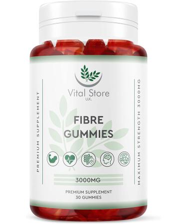 Vegan Fibre Gummies 3000MG - Berry Flavour - High Strength Prebiotic Tapioca Chicory Root - 1 Month Supply - Buy Online on GoSupps.com