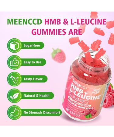 2 Pack HMB and L-Leucine Gummies HMB and Leucine Amino Acid for Muscle Growth Muscle Mass Muscle Relief and Fast Workout Recovery for Men & Women Sugar-Free Raspberry Flavor 120 Count 60 Count (Pack of 2) - Buy Online on GoSupps.com