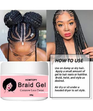 Braid Gel - Edge Braid Balm Lock Gel Tames and Smooths Frizz Strong Hold Hair Gel for All-Day Locks Edge Braid and Twist Styling Hondony - Buy Online on GoSupps.com
