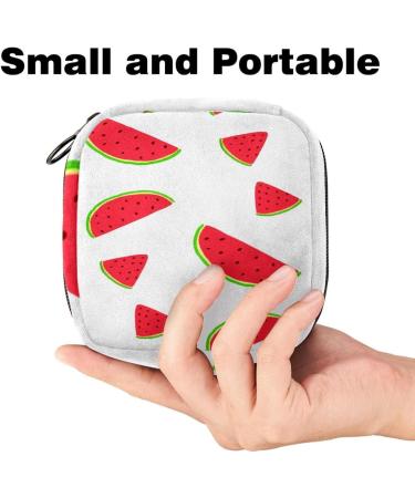 Watermelon Pattern Menstruation Pad Bag with Zipper | Women's Tampon & Napkin Collection Bag | Stylish & Functional Storage for Girls - Buy Online on GoSupps.com