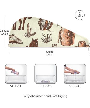 Super Absorbent Horse Men Hair Towel 2 Pack | Quick Dry Hair Turbans for Women & Girls - Buy Online on GoSupps.com