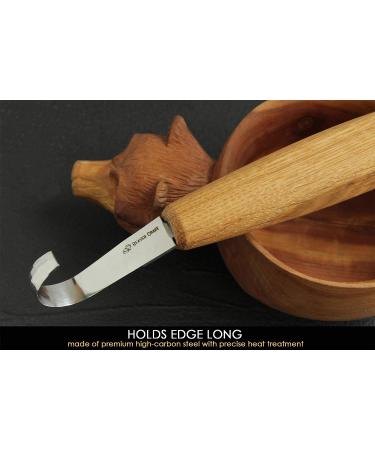 BeaverCraft Spoon Carving Hook Knife SK5 2 - Double Sided Sharpening Curved Wood Carving Knife for Spoon, Bowl, and Cup Carving - Ideal for Professional and Beginner Carvers - Buy Online on GoSupps.com