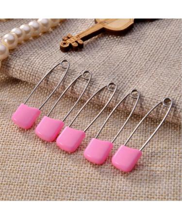 100Pcs 5.5cm Long Baby Safety Pin with Plastic Head and Safety Lock - Stainless Steel Diaper Pin for Babies - Buy Online on GoSupps.com