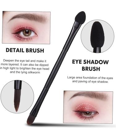 Baluue 80 Pcs Double Eye Shadow Makeup Womens Makeup Eye Shadow Brush Applicator Face Sponge Black Nylon - Buy Online on GoSupps.com