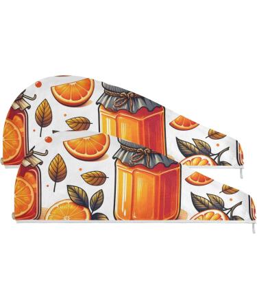 Buy Bright Orange Jam Hair Towel 2 Pack | Super Absorbent Quick Drying Turbans for Women & Girls - Buy Online on GoSupps.com