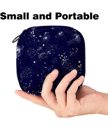 Night Sky Stars Menstrual Cup & Sanitary Napkin Storage Bag - Large Capacity Organizer for Girls Travel - Multi-Colored - Buy Online on GoSupps.com