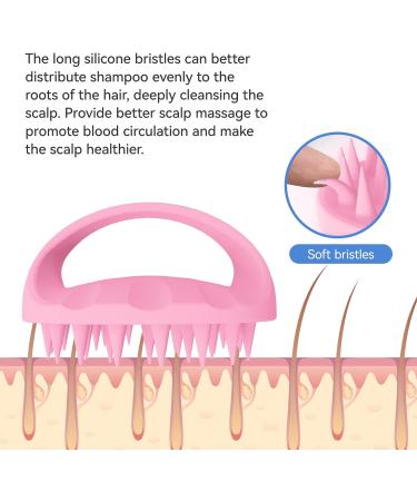Ityes 38 Fingers Silicone Head Massage Brush - Scalp Massager Shampoo Brush for Women Men & Pets | Pink - Buy Online on GoSupps.com