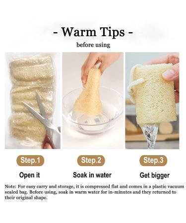 Natural Loofah Sponge Shower Exfoliating Bath Body Scrubber - 6pcs - Buy Online on GoSupps.com