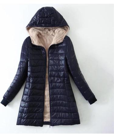 Shop Hanxiulin Oversized Plush Hoodie Jacket for Women - Cozy Winter Coat with Stand-Up Collar & Light Outdoor Lining - Size XL - Buy Online on GoSupps.com