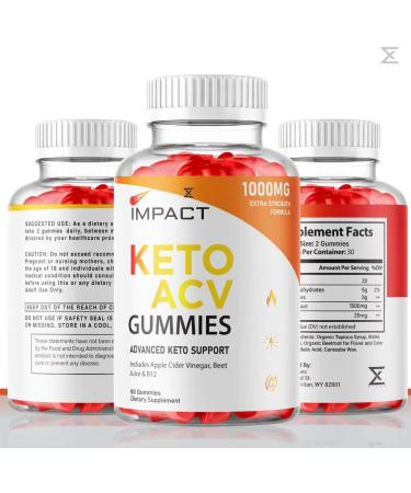 Impact Keto ACV Gummies - Advanced Weight Loss & Belly Fat Burner with Apple Cider Vinegar - 60 Gummies - Buy Online on GoSupps.com
