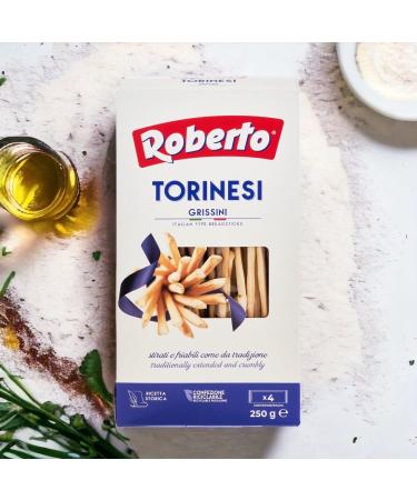 Roberto Grissini Torinesi 12x250g - Ultra-Thin Breadsticks | Perfect Snack & Side Dish | Ideal for Cheese & Salami Plates - Buy Online on GoSupps.com