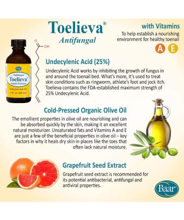 Toelieva Antifungal - Maximum Undecylenic Acid for Toe Nail Fungus - 2 oz - Buy Online on GoSupps.com