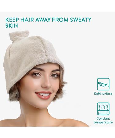 JEMIDI Cotton Sauna Hat - Soft Beige Unisex Headgear for Men & Women - Perfect Sauna Cap - Buy Online on GoSupps.com