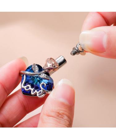 Canghai Rousa Heart Cremation Urn Necklace for Ashes Stainless Steel Keepsake Pendant Necklace Ashes Holder Memorial Jewelry for Mum Dad Women Men Dog Pet Blue 2 - Buy Online on GoSupps.com