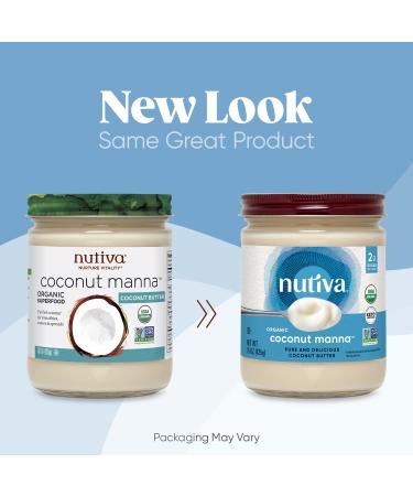 Nutiva Organic Coconut Manna Butter 15 oz (Pack of 2) | USDA Organic, Non-GMO, Vegan | Ideal for Smoothies & Oatmeal - Buy Online on GoSupps.com