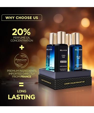Bella.Vita Luxury Collection Eau De Parfum Gift Set 4 x 20ml Men's OUD GOLD OCEAN B.L.U & CEO - Buy Online on GoSupps.com