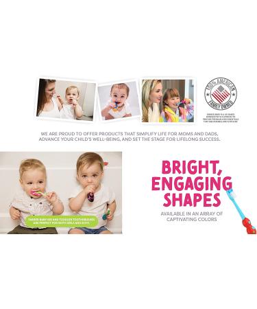 Farber Baby Toddler Toothbrush (4 Pack) - Extra Soft Bristles, BPA Free, Teething Nub Ring Handle - Blue (0-2 Years) - Buy Online on GoSupps.com