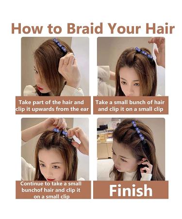 Rsvlte Sparkling Crystal Stone Braided Hair Clips for Women - Plum Blossom-4 PCS - Buy Online on GoSupps.com