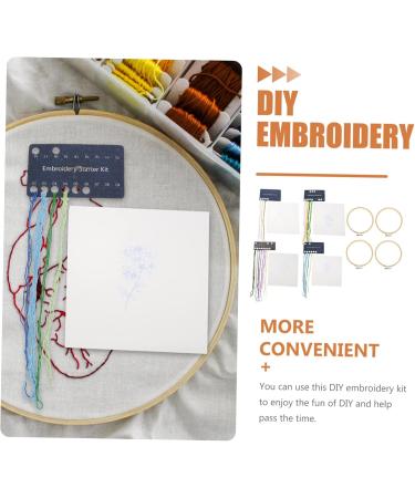 Exceart 4 Sets Cross-Engraving Image Hanging Embroidery Starter Kit - Punched Cross Kits for Adults & Kids - Complete Sewing & Punch Needle Packs - Buy Online on GoSupps.com