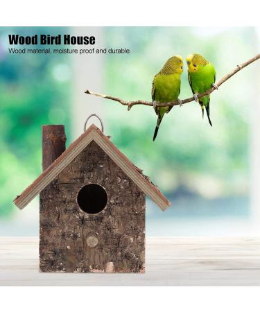 Wooden Bird Nesting Box House - Outdoor Garden Decorative Birdhouse 3.9x3.5x5.9inch - Buy Online on GoSupps.com