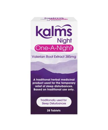 Kalms Night One-a-Night 28 Tablets - Traditional Herbal Medicinal Product Used for The Temporary Relief of Sleep disturbances. One Tablet a Night dose.